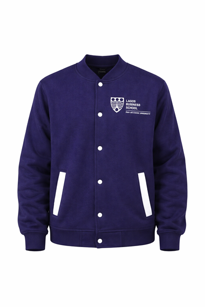 .Dark Blue Varsity Jacket.